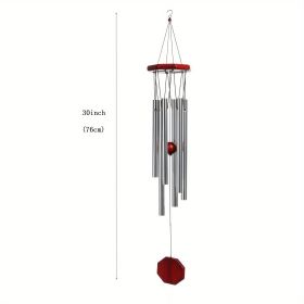 1pc Memorial Wind Chimes, 6 Metal Tubes, Big Deep Sounds For Relaxing