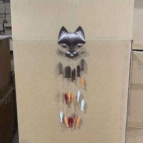 1pc Metal Cat Wind Chime, Fish Wind Bell Pendant