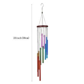 1pc Outdoor Wind Chimes With 12 Colored Aluminum Tubes And Hooks