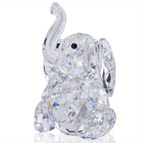 1pc, Cute Crystal Elephant Statue Cut Glass