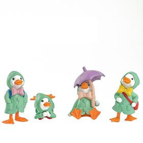 4Pcs Green raincoat duckling