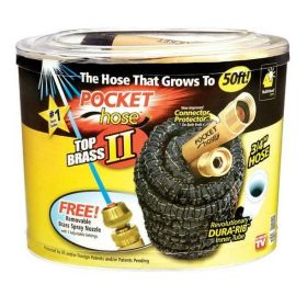 Top Brass Bullet II Retractable Kink Free Garden Hose, 50ft
