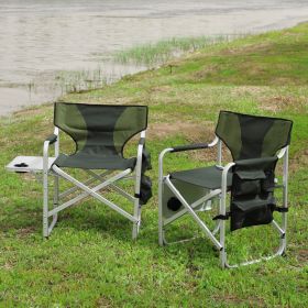 2-piece Padded Folding Outdoor Chair with Side Table