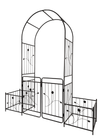 Metal Garden Arch with Gate 79.5'' Wide x 86.6''