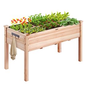 Wooden Raised Garden Bed Planter Box 47.2x22.8x30"