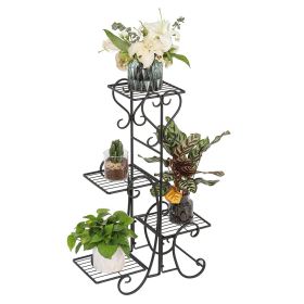4 Potted Square Flower Metal Shelves Plant Pot