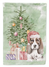 Basset Hound Puppy #2 Christmas Presents and Tree Garden Flag Mailbox Flag Decorative Yard Flag Banner Outside Patio Artwork Yard Flower Beds