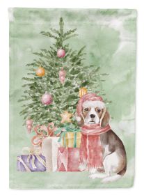Beagle Puppy Christmas Presents and Tree Garden Flag Mailbox Flag Decorative Yard Flag Banner Outside Patio Artwork Yard Flower Beds, Garden Size