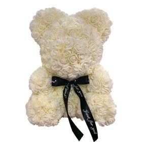 Rose Bear Box Mother's Gift For Mother Valentine's Day Gift (Color: beige)