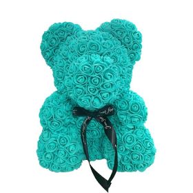 Rose Bear Box Mother's Gift For Mother Valentine's Day Gift (Color: tiffanyblue)
