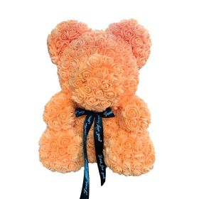 Rose Bear Box Mother's Gift For Mother Valentine's Day Gift (Color: orange)
