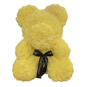 Rose Bear Box Mother's Gift For Mother Valentine's Day Gift (Color: yellow)