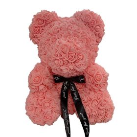 Rose Bear Box Mother's Gift For Mother Valentine's Day Gift (Color: orangepink)
