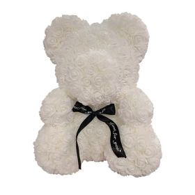 Rose Bear Box Mother's Gift For Mother Valentine's Day Gift (Color: White)