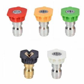 7pcs 1/4 inch Quick Connect High Pressure Washer Gun Spray Nozzle (Color: Brown)