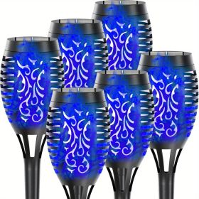4/8/12pcs/pack Solar Outdoor Lights (Color: Blu Ray, size: 6pcs)
