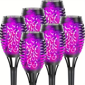 4/8/12pcs/pack Solar Outdoor Lights (Color: Purple Light, size: 6pcs)