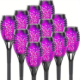 4/8/12pcs/pack Solar Outdoor Lights (Color: Purple Light, size: 12pcs)