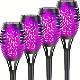 4/8/12pcs/pack Solar Outdoor Lights (Color: Purple Light, size: 4pcs)