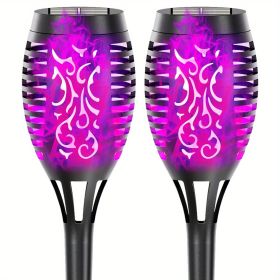 4/8/12pcs/pack Solar Outdoor Lights (Color: Purple Light, size: 2pcs)