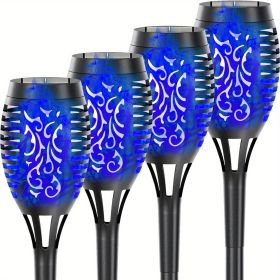4/8/12pcs/pack Solar Outdoor Lights (Color: Blu Ray, size: 4pcs)