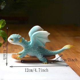1pc Miniature Fairy Garden Figurines (Items: Dragon On Skateboard)