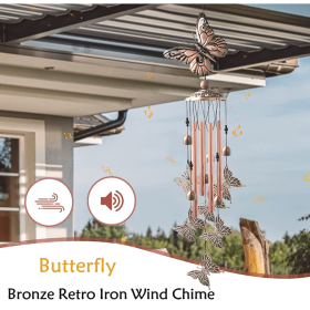 1pc Vintage Metal Butterfly Turtle Iron Owl Animal Wind Chime (Style: Butterfly)
