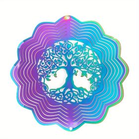 1pc Colorful Tree Of Life Wind Chime Spinner Laser (Model: Flower, size: 10cm/3.94inch)