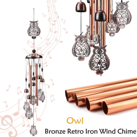 1pc Vintage Metal Butterfly Turtle Iron Owl Animal Wind Chime (Style: Owl)