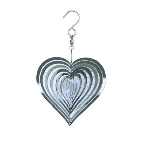 3D Rotating Wind Chime Wind Rotating Ornament Home Garden (Color: 3.94inch Silver)