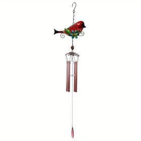 1set, Wind Chimes, Birds, Iron, Glass (Color: 150Red Bird)