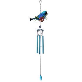 1set, Wind Chimes, Birds, Iron, Glass (Color: 150Blue Bird)