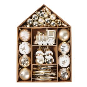 70-Pack Shatterproof Christmas Tree Ornament Set with Hanging Rope (Color: gold)
