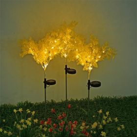 Patio Pathway Porch Backyard LED Solar Coral Stake Garden Light Rechargeable (Color: yellow)
