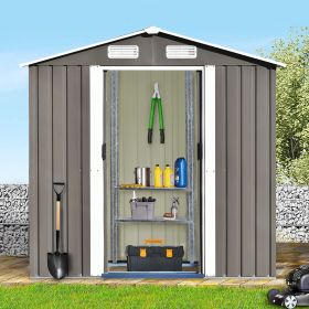 Patio 6ft x4ft Bike Shed Garden Shed (Color: gray)