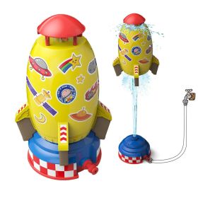 Sprinkler Spinning Flying Children's Outdoor Water Playing Toy (Color: yellow)