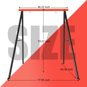 Metal Swing Stand Swing Sets for Backyard,Powder Coated Swing Frame of Swing Set with Extra Side Bars (Color: Red)