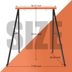 Metal Swing Stand Swing Sets for Backyard,Powder Coated Swing Frame of Swing Set with Extra Side Bars (Color: orange)